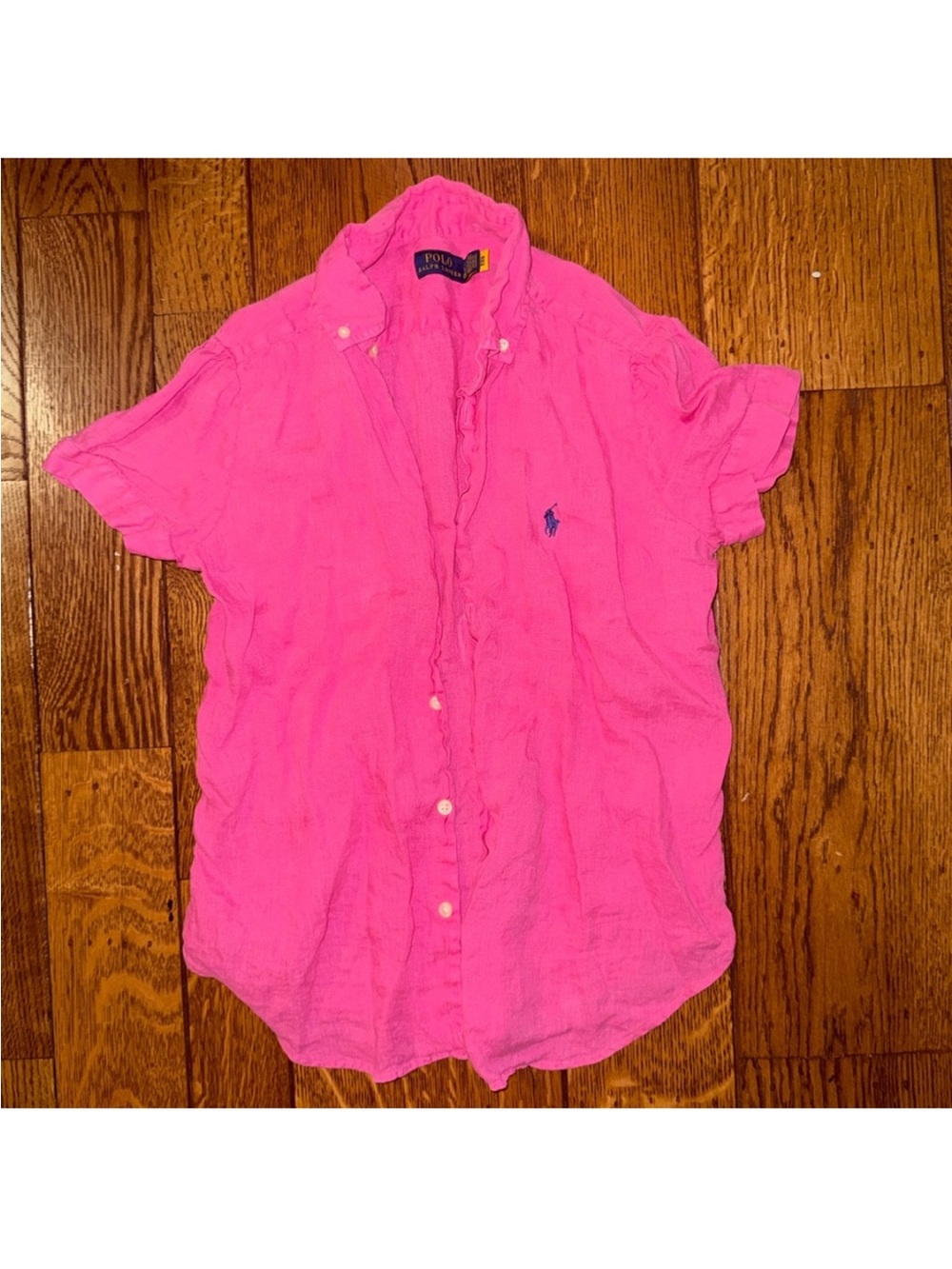 Polo by Ralph Lauren Hot Pink Short Sleeve Button-Down Shirt